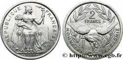 NOUVELLE CALÉDONIE 2 Francs I.E.O.M. représentation allégorique de Minerve / Kagu, oiseau de Nouvelle-Calédonie 1991 Paris