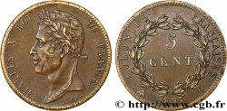 COLONIES FRANÇAISES - Charles X, pour la Martinique et la Guadeloupe 5 Centimes Charles X 1827 La Rochelle - A