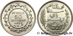 TUNISIA - Protettorato Francese 50 centimes au nom du Bey Mohamed En-Naceur an 1335 1917 Paris