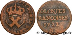 AMÉRIQUE - Louisiane, Acadie, Canada 9 Deniers, Colonies Françoises 1722 La Rochelle