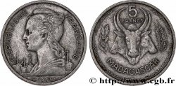 MADAGASCAR French Union 5 Francs 1953 Paris