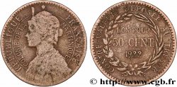 ÎLE DE LA MARTINIQUE Bon pour 50 Centimes Colonie de la Martinique 1922 sans atelier