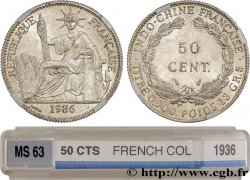 FRANZÖSISCHE-INDOCHINA 50 Centièmes 1936 Paris