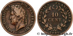FRENCH COLONIES - Louis-Philippe for Guadeloupe 10 Centimes 1841 Paris