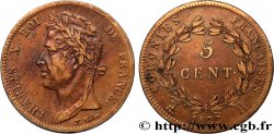 COLONIES FRANÇAISES - Charles X, pour la Martinique et la Guadeloupe 5 Centimes Charles X 1827 La Rochelle - A