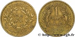 TUNISIA - FRENCH PROTECTORATE Bon pour 1 Franc sans le nom du Bey AH1360 1941 Paris