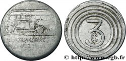CHINA - FRENCH CHINESE TERRITORIES Jeton de bus de 3 Cents The China General Omnibus Company Ltd (1939-1943) Paris XF