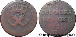 AMÉRIQUE - Louisiane, Acadie, Canada 9 Deniers des Colonies Françoises 1721 La Rochelle - H