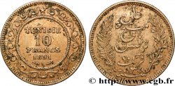 TUNEZ - Protectorado Frances 10 Francs or Bey Ali AH 1308 1891 Paris