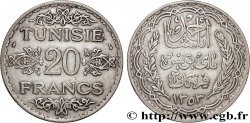 TUNISIE - PROTECTORAT FRANÇAIS 20 Francs au nom du Bey Ahmed an 1353 1934 Paris