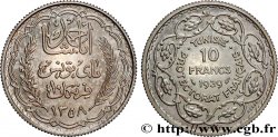 TUNISIA - French protectorate Essai 10 Francs argent au nom de Ahmed Bey AH 1358 1939 Paris MS