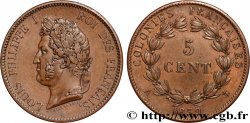 COLONIE FRANCESI - Luigi Filippo, per Guadalupa 5 Centimes Louis Philippe Ier 1839 Paris - A