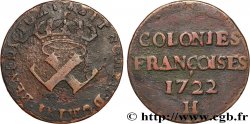 AMÉRIQUE - Louisiane, Acadie, Canada 9 Deniers des Colonies Françoises 1722 La Rochelle