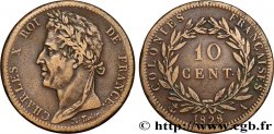 COLONIES FRANÇAISES - Charles X, pour la Guyane 10 Centimes Charles X 1828 Paris - A