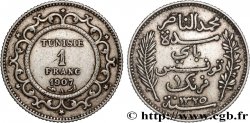 TUNISIA - French protectorate 1 Franc AH 1325 1907 Paris