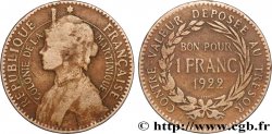 MARTINIQUE Bon pour 1 Franc Colonie de la Martinique 1922 sans atelier