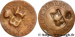 TOBAGO Sou marqué, contremarque TB sur une monnaie de 2 Sous de Cayenne n.d.  VF