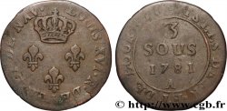 FRENCH ISLANDS AND BOURBON (REUNION ISLAND AND MAURITIUS) 3 sous 1781 Paris