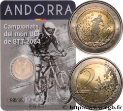 ANDORRA (PRINCIPALITY) Coin-card 2 Euro CHAMPIONNAT DU MONDE DE VTT 2024