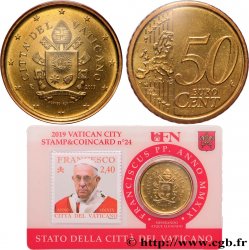 VATICAN Coin-Card (n°24) 50 Cent ARMOIRIES DU PAPE FRANÇOIS (+ timbre)
2019 Rome