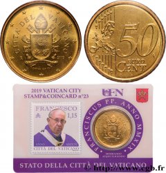 VATICAN Coin-Card (n°23) 50 Cent ARMOIRIES DU PAPE FRANÇOIS (+ timbre)
2019 Rome