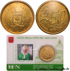 VATICAN Coin-Card (n°20) 50 Cent ARMOIRIES DU PAPE FRANÇOIS (+ timbre)
2018 Rome
