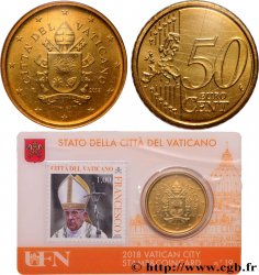 VATICAN Coin-Card (n°19) 50 Cent ARMOIRIES DU PAPE FRANÇOIS (+ timbre)
2018 Rome
