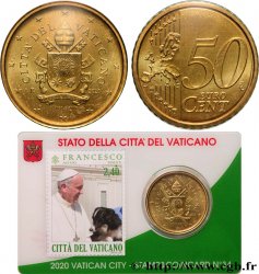 VATIKAN Coin-Card (n°34) 50 Cent ARMOIRIES DU PAPE FRANÇOIS (+ timbre)
2020 Rome