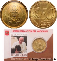 VATICAN Coin-Card (n°35) 50 Cent ARMOIRIES DU PAPE FRANÇOIS (+ timbre)
2020 Rome