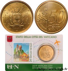 VATICAN Coin-Card (n°28) 50 Cent ARMOIRIES DU PAPE FRANÇOIS (+ timbre)
2019 Rome