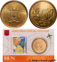 VATICAN Coin-Card (n°27) 50 Cent ARMOIRIES DU PAPE FRANÇOIS (+ timbre)
2019 Rome