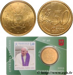 VATICAN Coin-Card (n°46) 50 Cent ARMOIRIES DU PAPE FRANÇOIS + timbre
2023 Rome