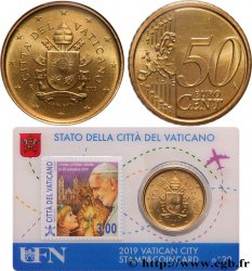 VATIKAN Coin-Card (n°29) 50 Cent ARMOIRIES DU PAPE FRANÇOIS (+ timbre)
2019 Rome