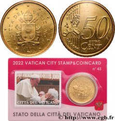 VATICAN Coin-Card (n°43) 50 Cent ARMOIRIES DU PAPE FRANÇOIS + timbre
2022 Rome