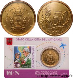VATICAN Coin-Card (n°26) 50 Cent ARMOIRIES DU PAPE FRANÇOIS (+ timbre)
2019 Rome