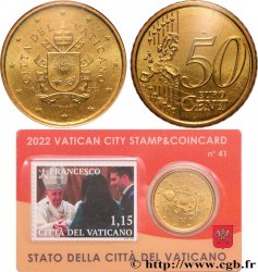 VATICAN Coin-Card (n°41) 50 Cent ARMOIRIES DU PAPE FRANÇOIS + timbre
2022 Rome