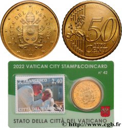 VATICAN Coin-Card (n°42) 50 Cent ARMOIRIES DU PAPE FRANÇOIS + timbre
2022 Rome