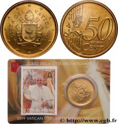 VATICAN Coin-Card (n°31) 50 Cent ARMOIRIES DU PAPE FRANÇOIS (+ timbre)
2019 Rome