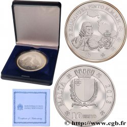 MALTA Belle Épreuve 10 Euro GRAND MAÎTRE EMMANUEL PINTO 2013 Bruxelles