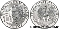 ALLEMAGNE Belle épreuve 10 Euro BICENTENAIRE DE LA NAISSANCE DE FRANZ LISZT (1811-1886) tranche B 2011 Karlsruhe G