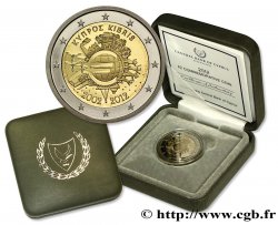 CHYPRE Belle Épreuve 2 Euro 10 ANS DES PIÈCES ET BILLETS EN EUROS 2012 BE