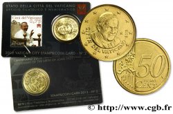 VATIKAN Coin-Card (n°2) 50 Cent CENTENAIRE DE LA NAISSANCE DE JEAN-PAUL Ier (+ timbre)
 2012 Rome
