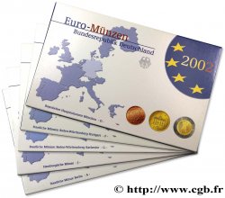 ALLEMAGNE Lot 5 ateliers COFFRETS Euro BELLE ÉPREUVE (A, D, F, G, J) 2002
