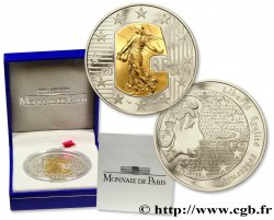 FRANCE Belle Épreuve 5 Euro LA SEMEUSE (avec insert or) 2004 Pessac - Monnaie de Paris