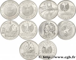 GERMANIA Lot 5 pièces de 10 Euro (ateliers A, D, F, J et Coupe du monde de football 2006) 2006