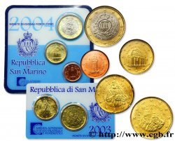 RÉPUBLIQUE DE SAINT- MARIN LOT MINI-SÉRIE Euro BRILLANT UNIVERSEL 2003 et 2004 n.d. Rome