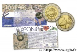 GRECIA Coin-Card 2 Euro 10 ANS DES PIÈCES ET BILLETS EN EUROS 2012 Athènes Athènes