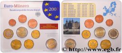 ALLEMAGNE SÉRIE Euro BRILLANT UNIVERSEL - Hambourg J (9 pièces) 2007 Hambourg J