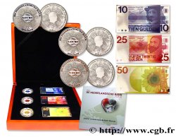 NIEDERLANDE Coffret 3 x 5 Euro 200 ANS DE LA BANQUE NATIONALE NÉERLANDAISE ( + trois médailles/billets) 2014 Utrecht 