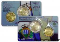 RÉPUBLIQUE DE SAINT- MARIN MINI-SÉRIE Euro BRILLANT UNIVERSEL 10 Cent et 2 Euro 2010 Rome